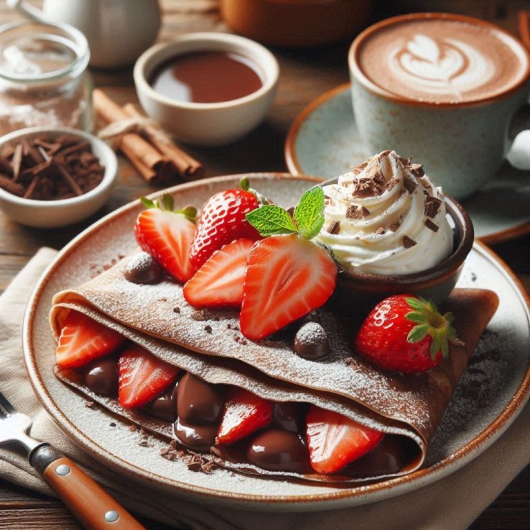 Schokocrepes gefüllt mit frischen Erdbeeren & Nussnougatcreme Süße Sünden