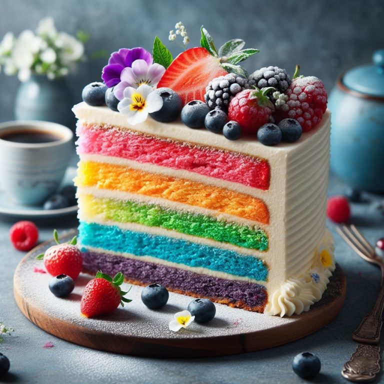 Regenbogentorte Bunt, lecker, einfach