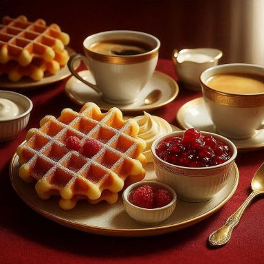 Marzipan-Waffeln Goldbraune Marzipan‑Waffeln, frisch gebacken und leicht knusprig – ein süßer Genuss zum Kaffee.
